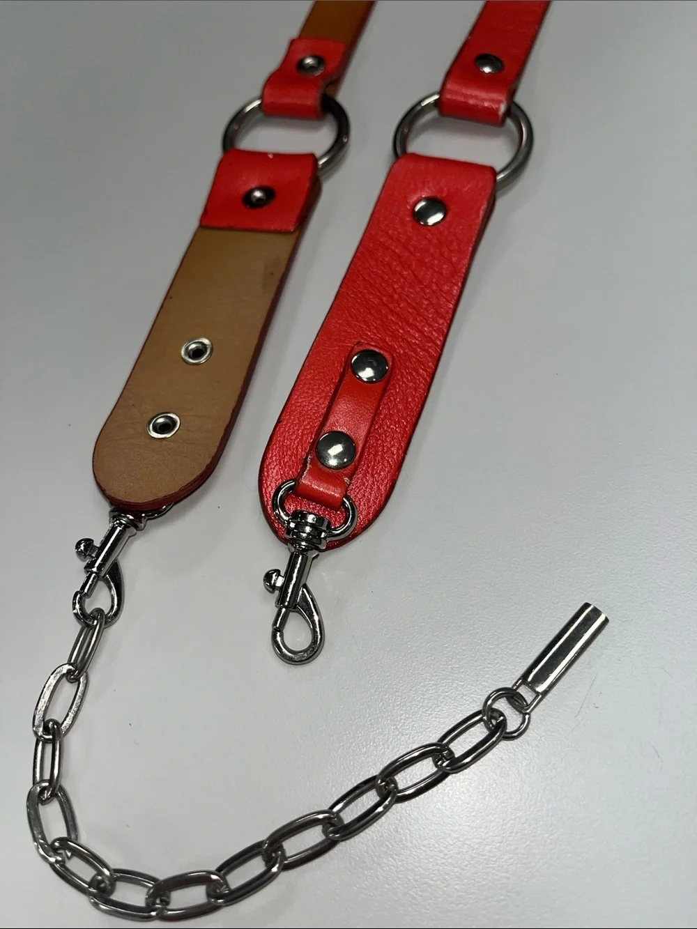 Express Red Leather Chain Hairband